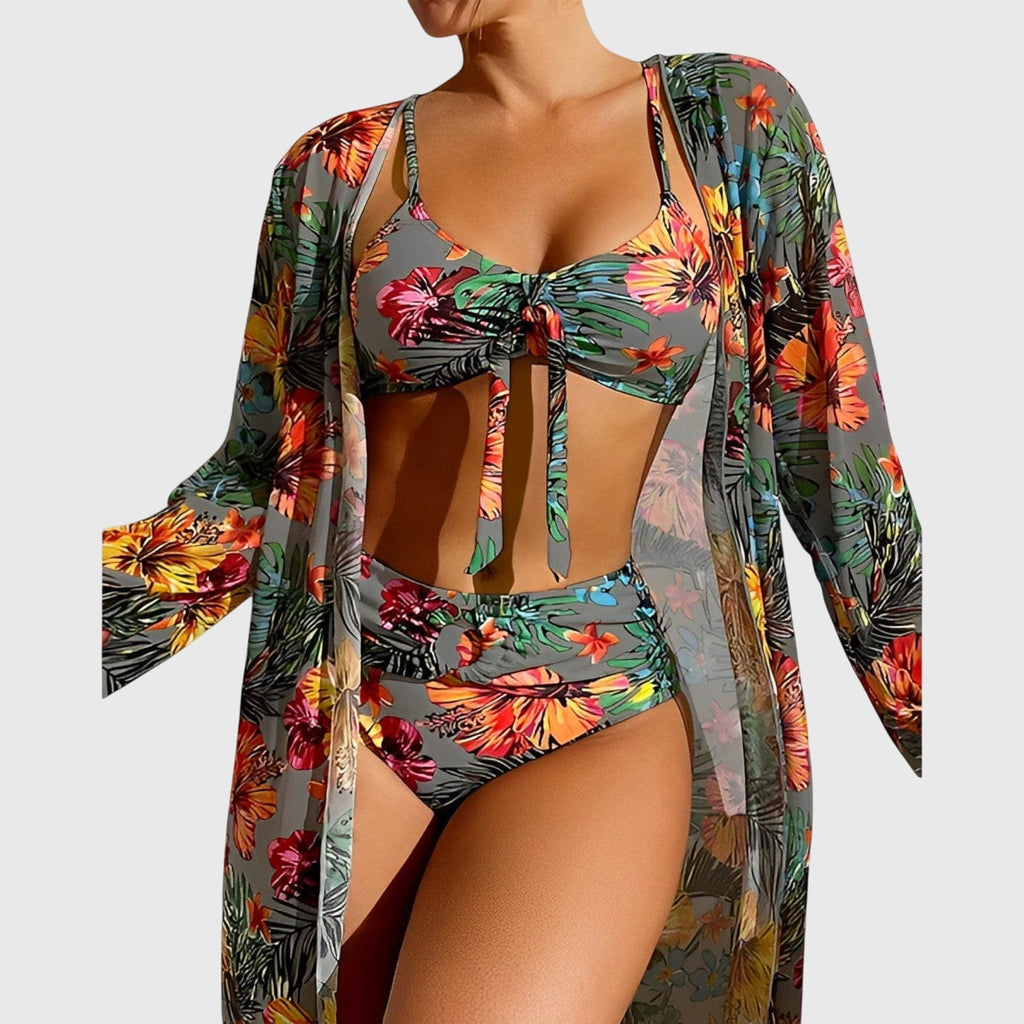 Amelia | Women's Tropical Bikini Set | Three Piece Swimwear-Women Swimsuit-Pick NewYork
