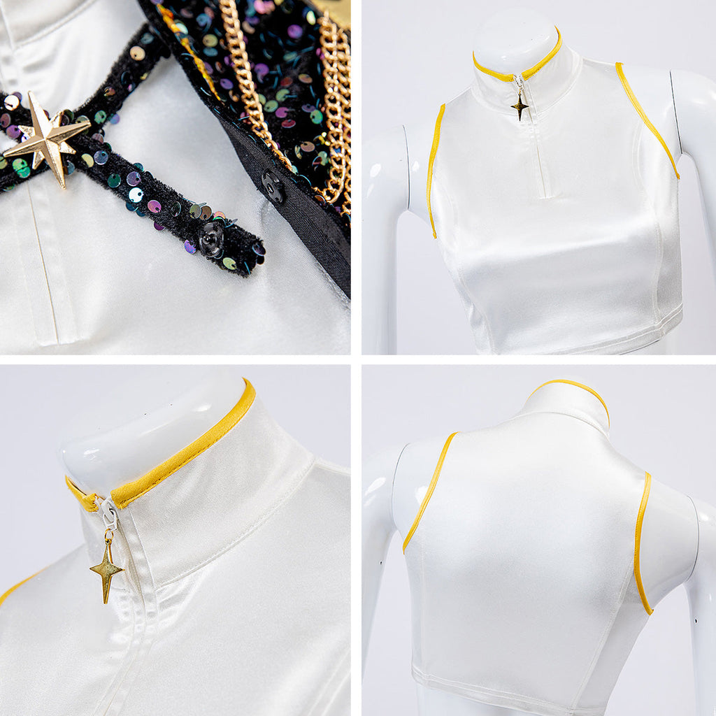 Nova | Women's Kpop Cosplay Costume | Black Gold Outfit-Costume Set-Pick NewYork
