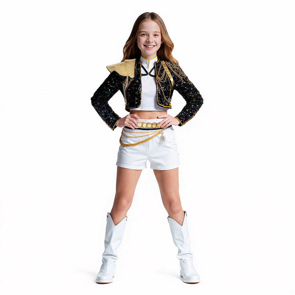 Nova | Women's Kpop Cosplay Costume | Black Gold Outfit-Costume Set-Pick NewYork