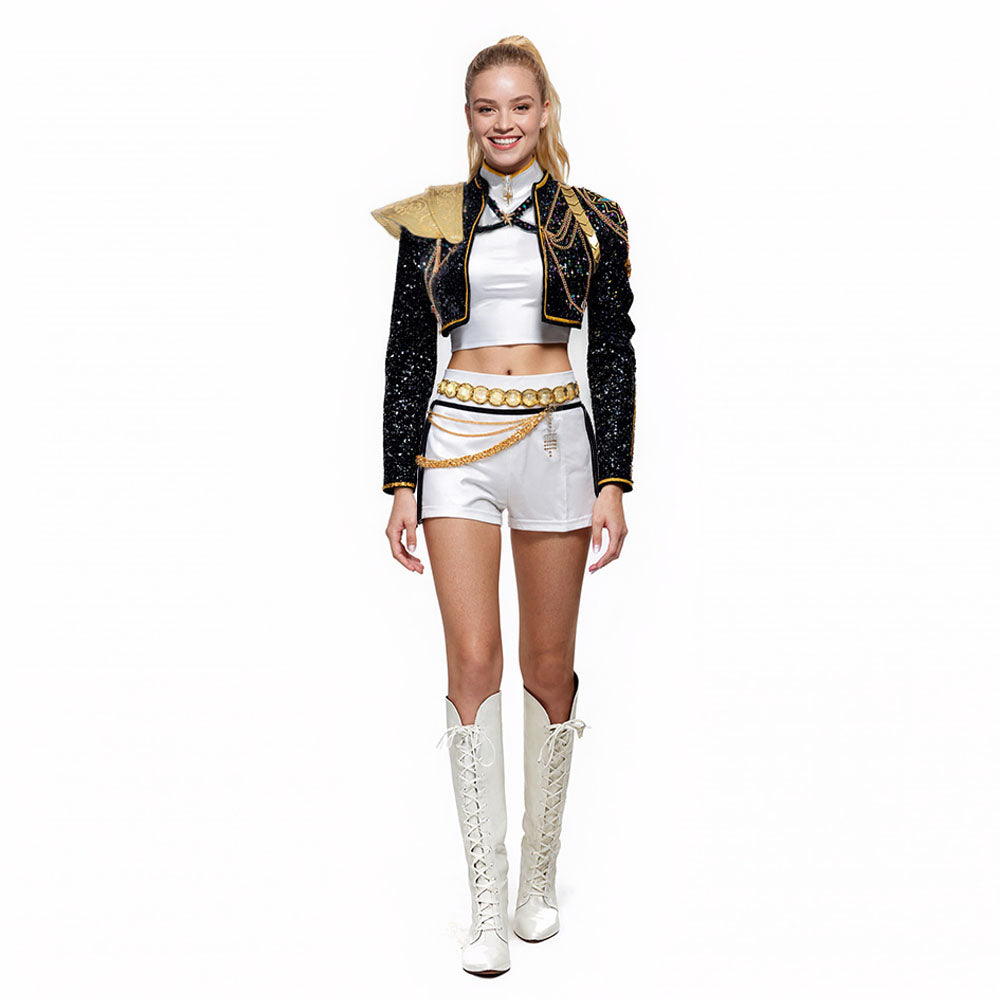 Nova | Women's Kpop Cosplay Costume | Black Gold Outfit-Costume Set-Pick NewYork