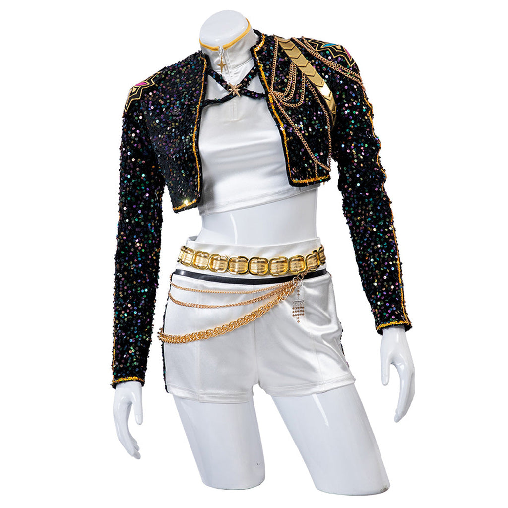 Nova | Women's Kpop Cosplay Costume | Black Gold Outfit-Costume Set-Pick NewYork