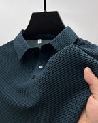 Grayson | Men’s Textured Polo Shirt | Short Sleeve Button Placket Casual Wear-Men Polo-Pick NewYork