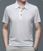 Grayson | Men’s Textured Polo Shirt | Short Sleeve Button Placket Casual Wear-Men Polo-Pick NewYork