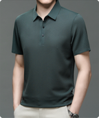 Grayson | Men’s Textured Polo Shirt | Short Sleeve Button Placket Casual Wear-Men Polo-Pick NewYork