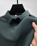 Grayson | Men’s Textured Polo Shirt | Short Sleeve Button Placket Casual Wear-Men Polo-Pick NewYork