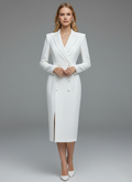 Harper | Women's Blazer Midi Dress | Double Breasted Long Sleeve Office Wear-Women Dress-Pick NewYork