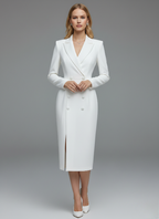 Harper | Women's Blazer Midi Dress | Double Breasted Long Sleeve Office Wear-Women Dress-Pick NewYork