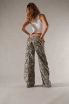 Harper | Women’s Cargo Trousers | Wide Leg Pocket Streetwear-Women Pants-Pick NewYork
