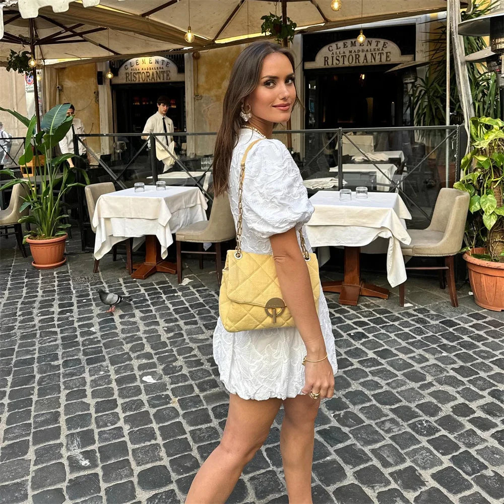 Hazel | Women’s Embroidered Mini Dress | V Neck Puff Sleeve Occasion Wear-Women Dress-Pick NewYork