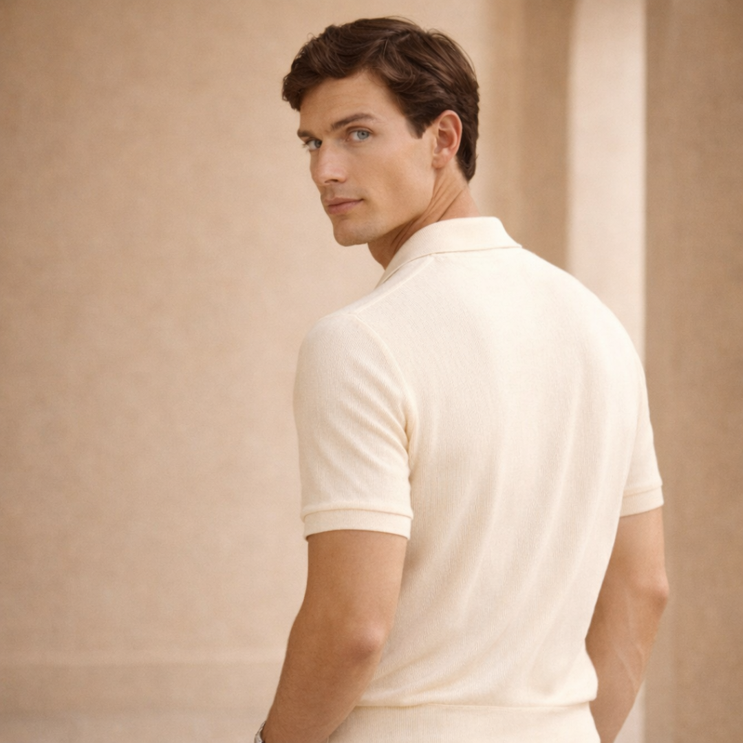 Hudson | Men's Knit Polo Shirt | Short Sleeve Smart Casual-Men Polo-Pick NewYork