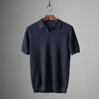 Hudson | Men’s Textured Polo Shirt | Short Sleeve Open Collar Everyday Wear-Men Polo-Pick NewYork