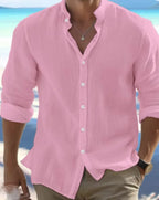 Jasper | Men’s Long Sleeve Casual Shirt | Button Front Solid Color Vacation Wear-Men Shirt-Pick NewYork