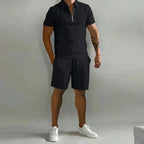 Joe | Men’s Polo Shirt and Shorts Set | Short Sleeve Drawstring Casual Wear-Men Outfit Set-Pick NewYork
