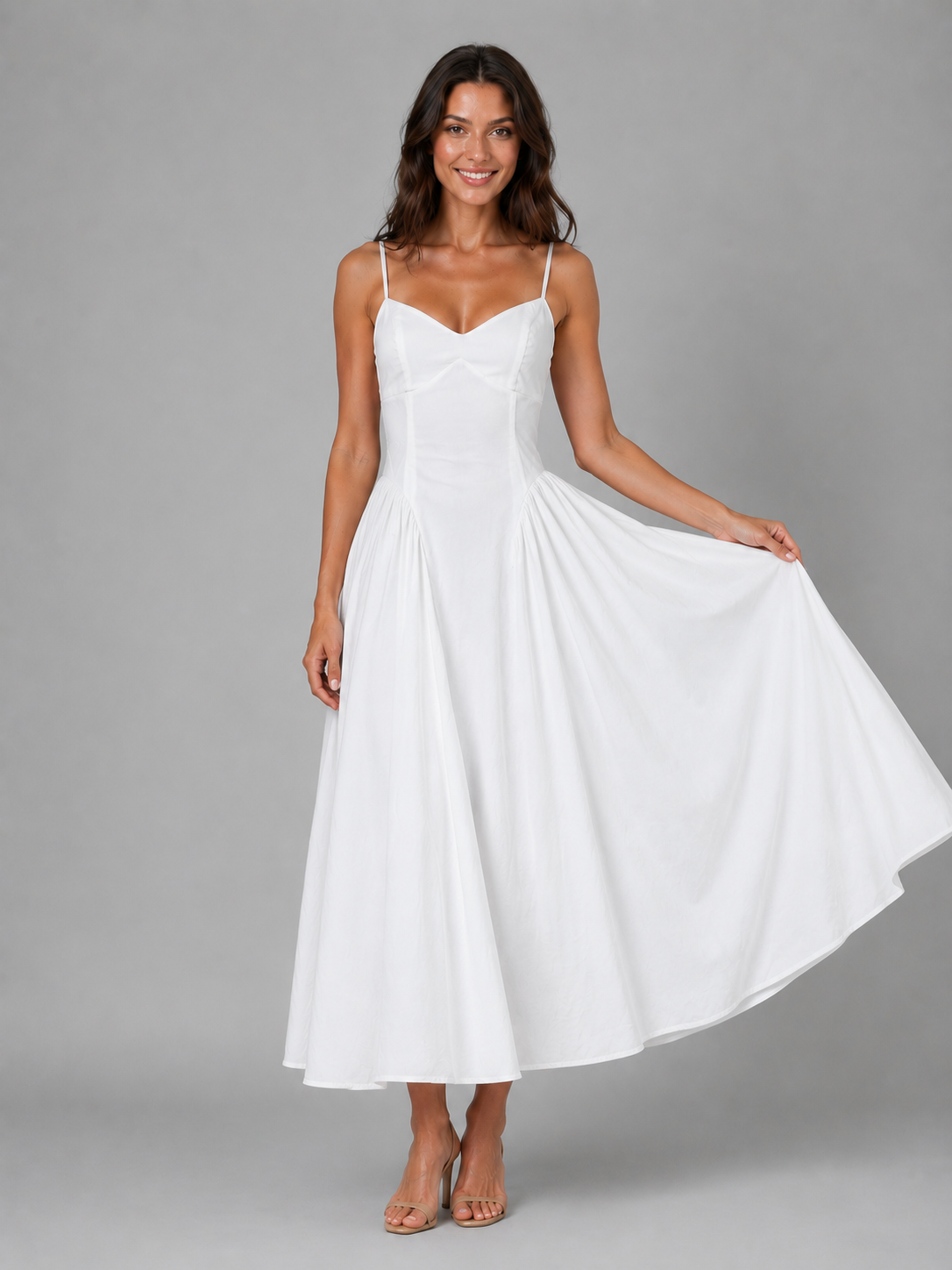 Juliette | Women's A Line Maxi Dress | Spaghetti Strap Bridal Shower Dress-Women's Dress-Pick NewYork