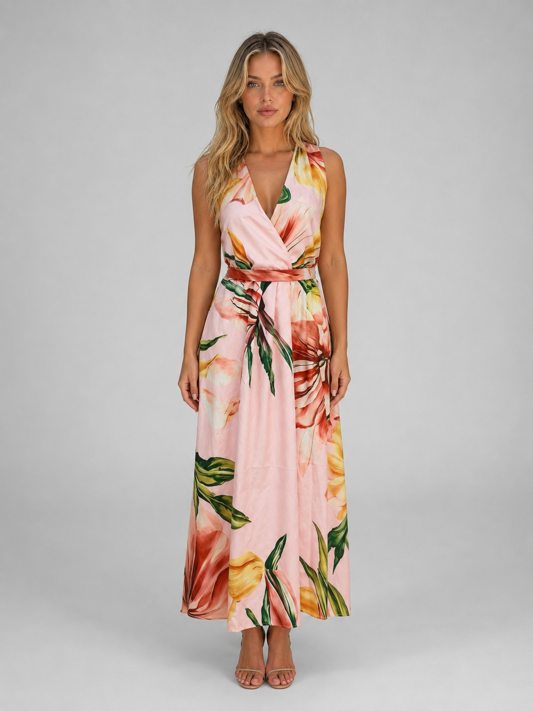 Juliette | Women's Floral Print Maxi Dress | Wrap V Neck-Women Dress-Pick NewYork