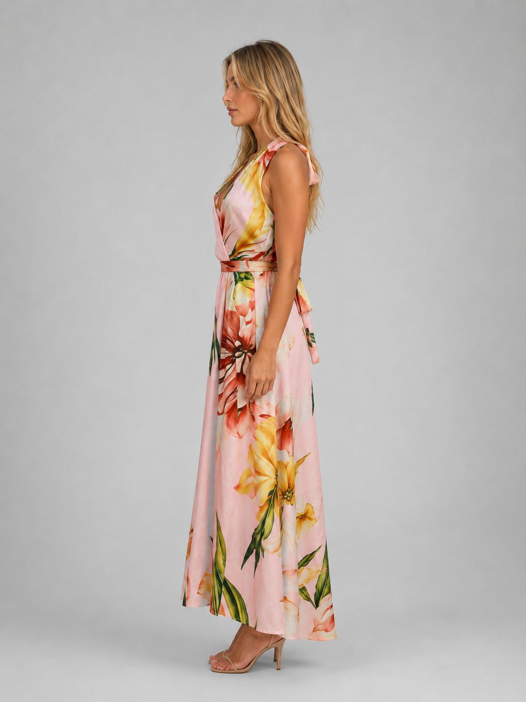 Juliette | Women's Floral Print Maxi Dress | Wrap V Neck-Women Dress-Pick NewYork