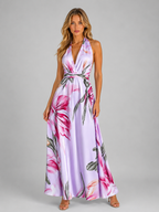 Juliette | Women's Floral Print Maxi Dress | Wrap V Neck-Women Dress-Pick NewYork