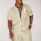 Knox | Men’s Shirt and Shorts Set | Short Sleeve Button Front Vacation Wear-Men Outfit Set-Pick NewYork