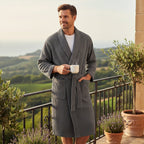 Everett | Men's Waffle Bath Robe | Soft Cotton Spa Loungewear-Men Robe-Pick NewYork