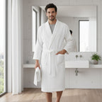 Everett | Men's Waffle Bath Robe | Soft Cotton Spa Loungewear-Men Robe-Pick NewYork