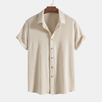 Landon | Men’s Shirt And Shorts Set | Button Front Drawstring Casual Wear-Men Outfit Set-Pick NewYork