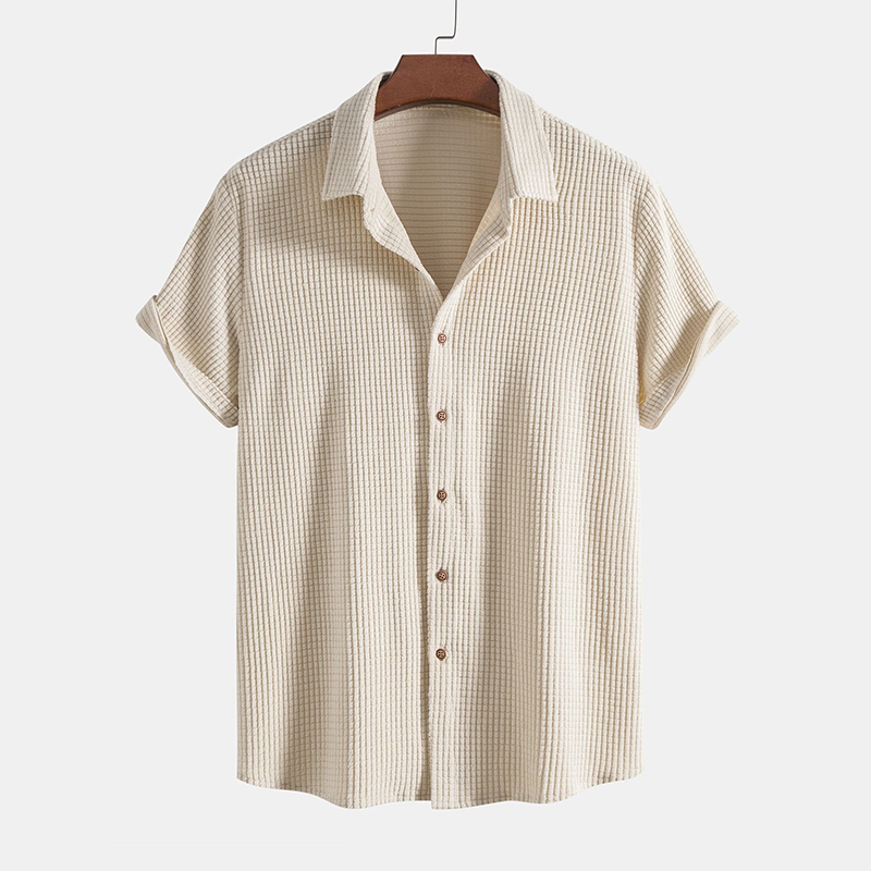 Landon | Men’s Shirt And Shorts Set | Button Front Drawstring Casual Wear-Men Outfit Set-Pick NewYork