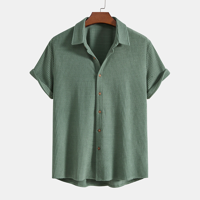Landon | Men’s Shirt And Shorts Set | Button Front Drawstring Casual Wear-Men Outfit Set-Pick NewYork