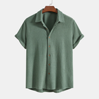 Landon | Men’s Shirt And Shorts Set | Button Front Drawstring Casual Wear-Men Outfit Set-Pick NewYork