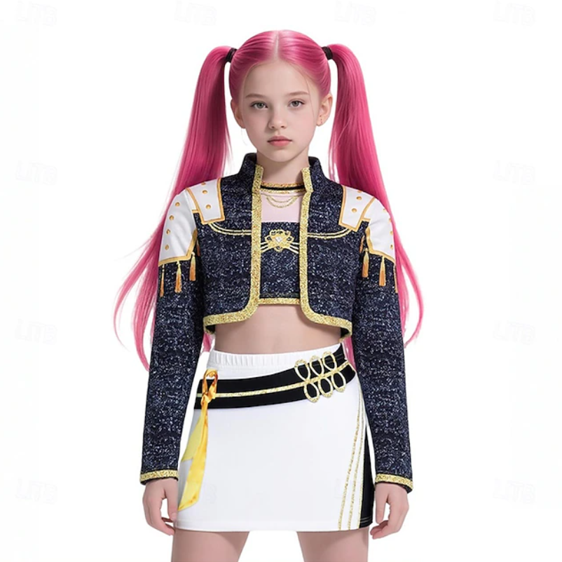 Luna | Girls K-Pop Costume Set | Long Sleeve Crop Top Costume Wear-Kids Costume-Pick NewYork