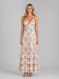 Luna | Women's Floral Print Maxi Dress | Halter Neck Ruffle Hem-Women Dress-Pick NewYork