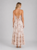 Luna | Women's Floral Print Maxi Dress | Halter Neck Ruffle Hem-Women Dress-Pick NewYork