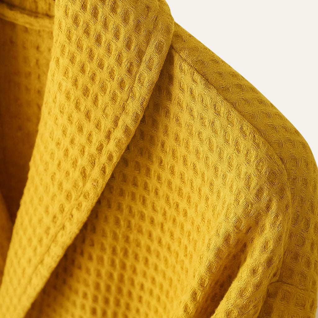 Everett | Men's Waffle Bath Robe | Soft Cotton Spa Loungewear-Men Robe-Pick NewYork
