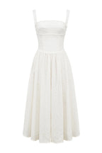 Madeline | Women’s Gingham Midi Dress | Square Neck Garden Party-Women Dress-Pick NewYork