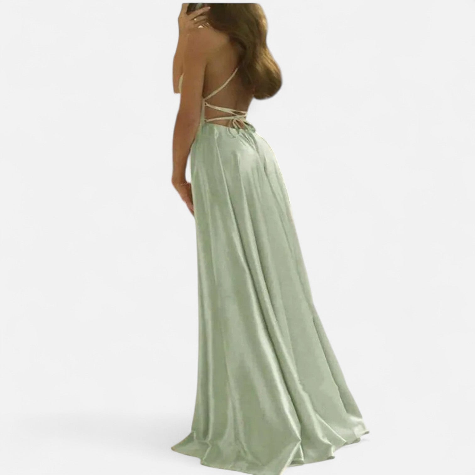 Madison | Women’s Sleeveless Solid Color Maxi Dress | Spaghetti Straps High Slit Wedding Occasion-Women Dress-Pick NewYork