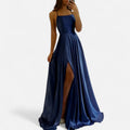 Madison | Women’s Sleeveless Solid Color Maxi Dress | Spaghetti Straps High Slit Wedding Occasion-Women Dress-Pick NewYork