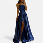 Madison | Women’s Sleeveless Solid Color Maxi Dress | Spaghetti Straps High Slit Wedding Occasion-Women Dress-Pick NewYork