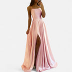 Madison | Women’s Sleeveless Solid Color Maxi Dress | Spaghetti Straps High Slit Wedding Occasion-Women Dress-Pick NewYork