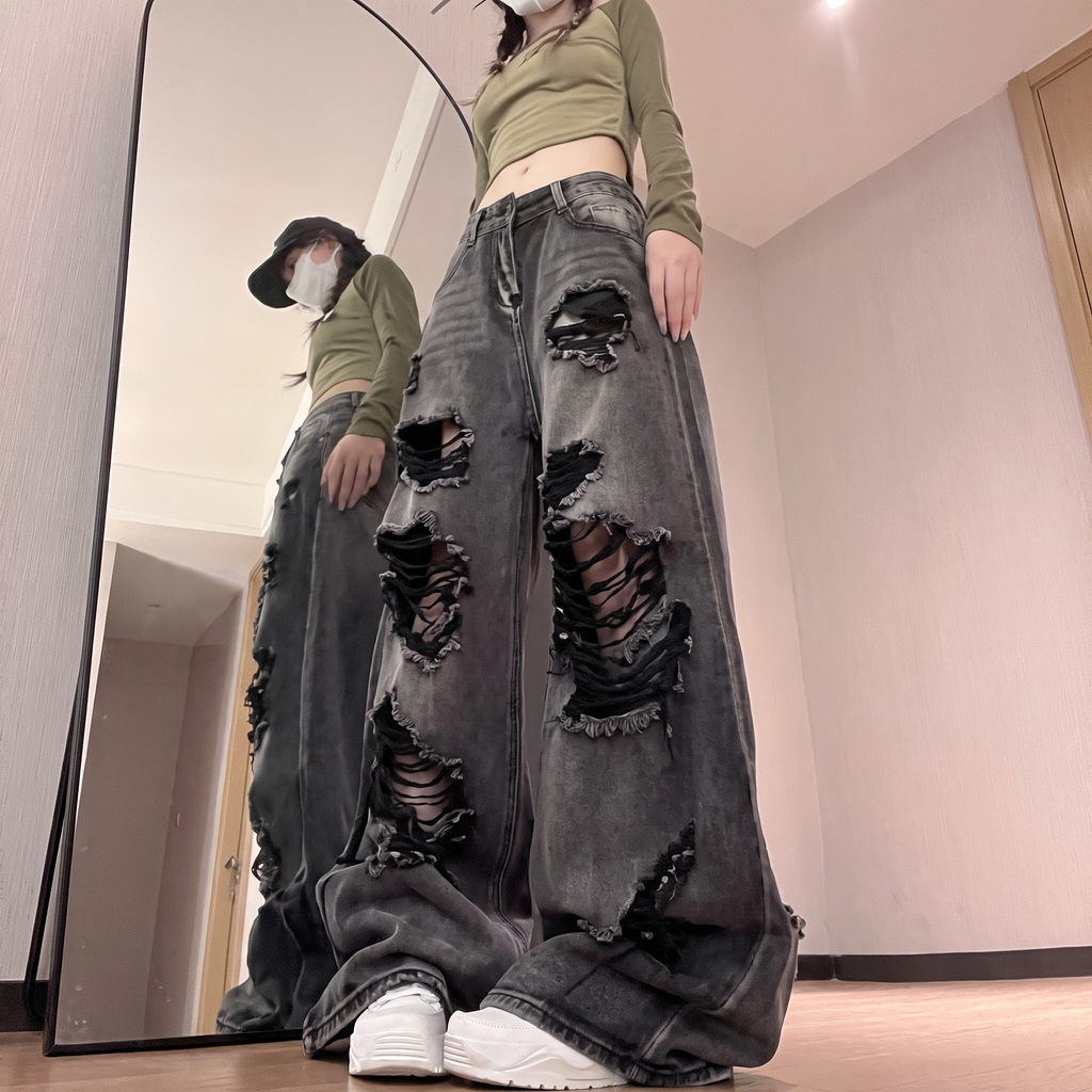 Madison | Women's Wide-Leg Jeans | Ripped Detail - PNY 
