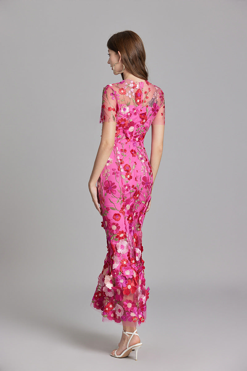Marigold | Women's Floral Applique Maxi Dress | Wedding Guest-Women Dress-Pick NewYork