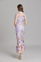 Marigold | Women's Floral Applique Maxi Dress | Wedding Guest-Women Dress-Pick NewYork