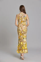 Marigold | Women's Floral Applique Maxi Dress | Wedding Guest-Women Dress-Pick NewYork