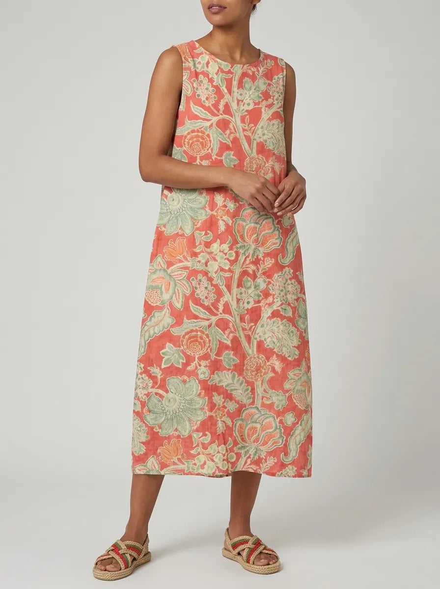Marina | Women's Floral Print Midi Dress | Loose Fit Wear-Women Dress-Pick NewYork