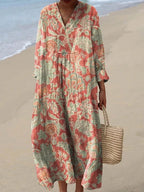 Marina | Women's Floral Print Midi Dress | Loose Fit Wear-Women Dress-Pick NewYork