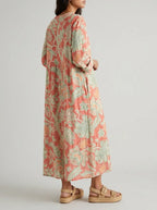 Marina | Women's Floral Print Midi Dress | Loose Fit Wear-Women Dress-Pick NewYork