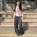 Maya | Women's Wide-Leg Jeans | Heart Print