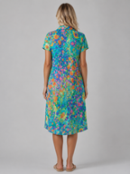 Meadow | Women's Floral Print Midi Dress | V Neck Front Slit-Women Dress-Pick NewYork