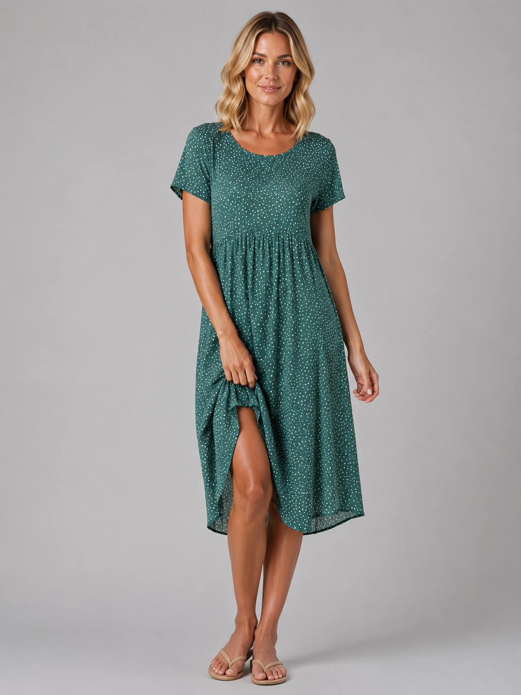 Meadow | Women's Floral Print Midi Dress | V Neck Front Slit-Women Dress-Pick NewYork