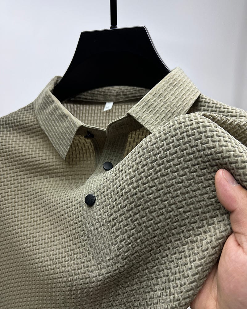Ethan | Men's Textured Polo Shirt | Short Sleeve-Men Polo-Pick NewYork