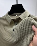 Ethan | Men's Textured Polo Shirt | Short Sleeve-Men Polo-Pick NewYork