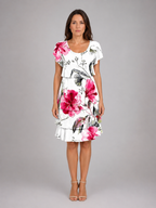 Monroe | Women's Layered Knee Length Dress | Flutter Sleeve Tiered Hem-Women Dress-Pick NewYork